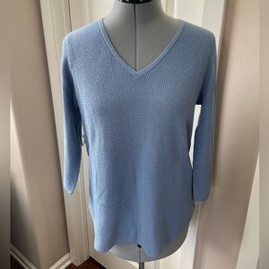 J. Jill V-neck Sweater, Light Blue, Size S